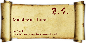 Nussbaum Imre névjegykártya